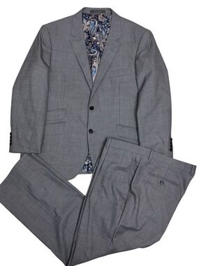 INDOCHINO Suit Business Casual Formal Gray Blazer Dress Pants Mens XL